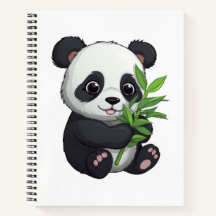 Cartoon Panda Illustration Notizblock