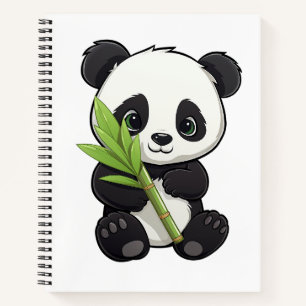 Cartoon Panda Illustration Notizblock