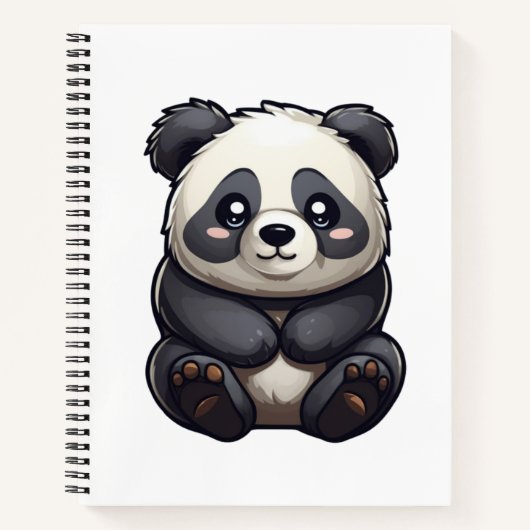 Cartoon Panda Illustration Notizblock (Vorderseite)