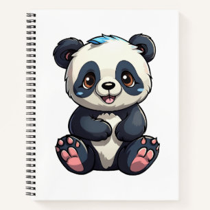Cartoon Panda Illustration Notizblock