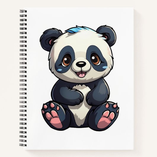 Cartoon Panda Illustration Notizblock (Vorderseite)