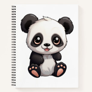 Cartoon Panda Illustration Notizblock