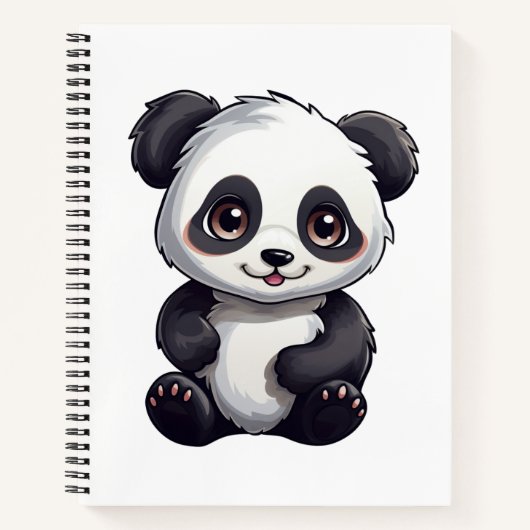 Cartoon Panda Illustration Notizblock (Vorderseite)