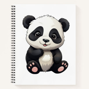 Cartoon Panda Illustration Notizblock