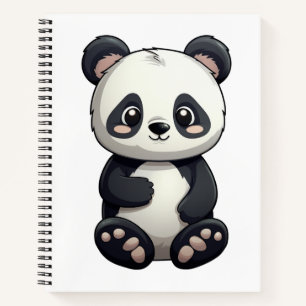 Cartoon Panda Illustration Notizblock