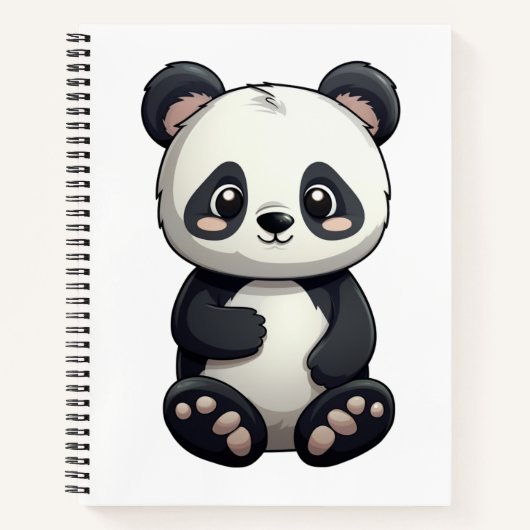 Cartoon Panda Illustration Notizblock (Vorderseite)