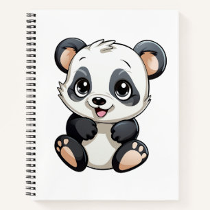 Cartoon Panda Illustration Notizblock
