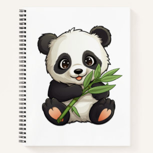 Cartoon Panda Illustration Notizblock