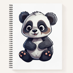 Cartoon Panda Illustration Notizblock