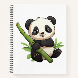 Cartoon Panda Illustration Notizblock