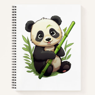 Cartoon Panda Illustration Notizblock