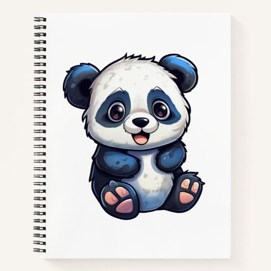 Cartoon Panda Illustration Notizblock (Vorderseite)