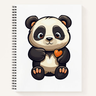 Cartoon Panda Illustration Notizblock