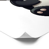 Cartoon Panda Illustration Poster (Ecke)