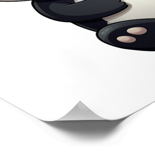 Cartoon Panda Illustration Poster (Ecke)