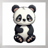 Cartoon Panda Illustration Poster (Vorne)