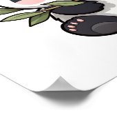 Cartoon Panda Illustration Poster (Ecke)