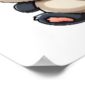 Cartoon Panda Illustration Poster (Ecke)