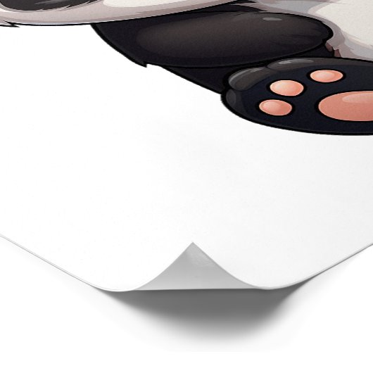 Cartoon Panda Illustration Poster (Ecke)