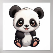 Cartoon Panda Illustration Poster (Vorne)