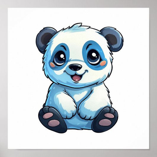 Cartoon Panda Illustration Poster (Vorne)