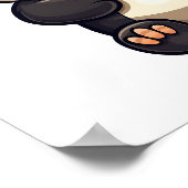 Cartoon Panda Illustration Poster (Ecke)