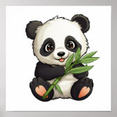 Cartoon Panda Illustration Poster (Vorne)
