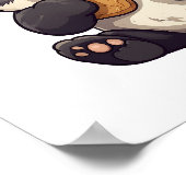 Cartoon Panda Illustration Poster (Ecke)