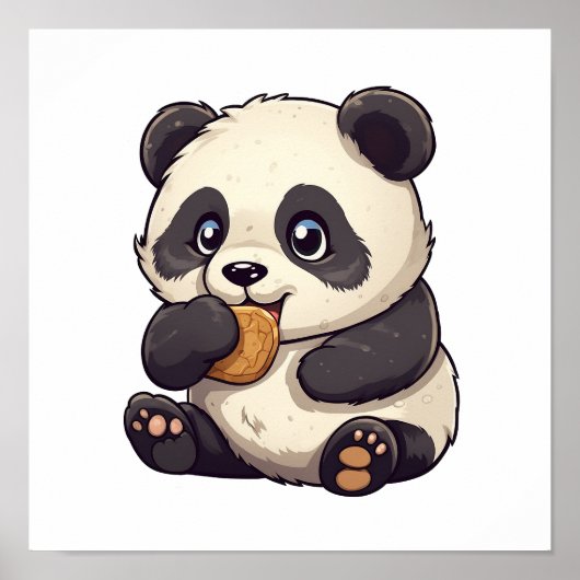 Cartoon Panda Illustration Poster (Vorne)