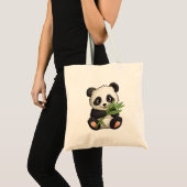 Cartoon Panda Illustration Tragetasche (Vorderseite (Produkt))