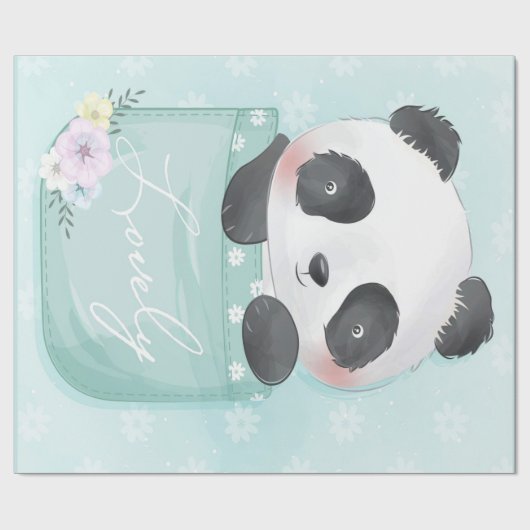 Cartoon Panda | Niedliches Panda ist in Tasche Geschenkpapier (Flach)