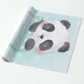 Cartoon Panda | Niedliches Panda ist in Tasche Geschenkpapier (Ungerollt)