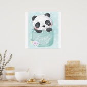 Cartoon Panda | Niedliches Panda ist in Tasche Poster (Küche)