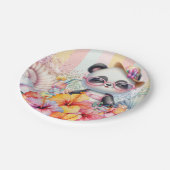 Cartoon Panda Party Plate Pappteller (Schrägansicht)