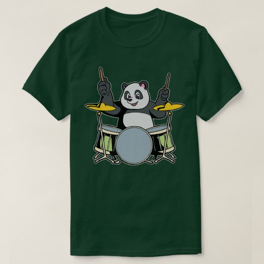 Cartoon Panda playing the drums T-Shirt (Design vorne)