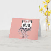 Cartoon Panda Portrait mit Sakura Blume Karte (Gelbe Blume)