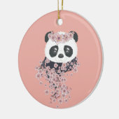 Cartoon Panda Portrait mit Sakura Blume Keramik Ornament (Links)