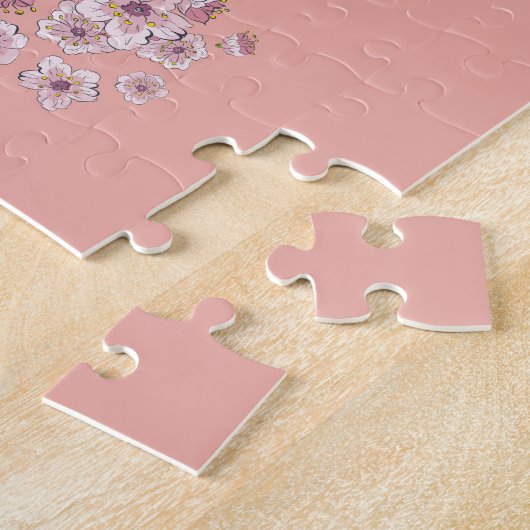 Cartoon panda portrait with Sakura flowers Puzzle (Seite)