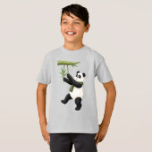 Cartoon Panda - Spielerisches Panda mit Bamboo T-Shirt (Vorne ganz)