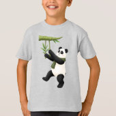 Cartoon Panda - Spielerisches Panda mit Bamboo T-Shirt (Vorderseite)