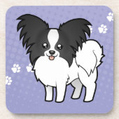 Cartoon Papillon Getränkeuntersetzer (Vorderseite)