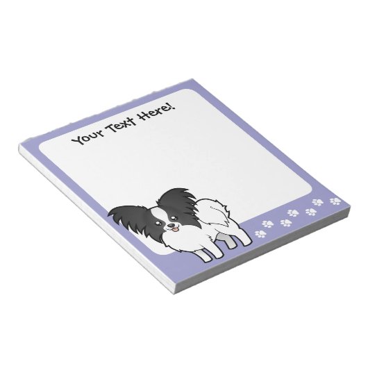 Cartoon Papillon Notizblock (angewinkelt)