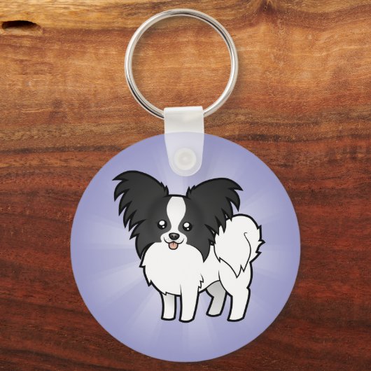 Cartoon Papillon Schlüsselanhänger (Vorderseite)