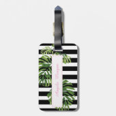 Cartoon Parrot, Palm Blätter - Personalisiert Gepäckanhänger (Rückseite vertikal)