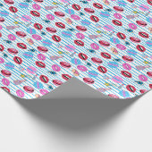 Cartoon Patch Abzeichen: Pop Art. Geschenkpapier (Ecke)