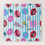 Cartoon Patch Abzeichen: Pop Art. Puzzle (Horizontal)