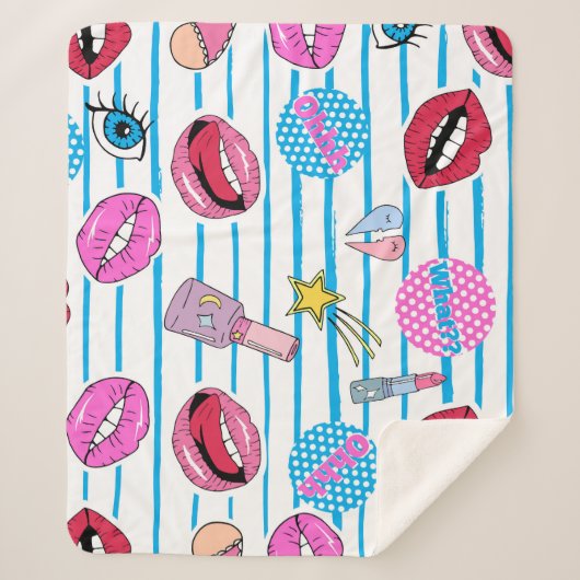 Cartoon Patch Abzeichen: Pop Art. Sherpadecke (Vorderseite)