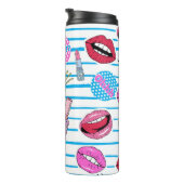 Cartoon Patch Abzeichen: Pop Art. Thermosbecher (Nach rechts gedreht)