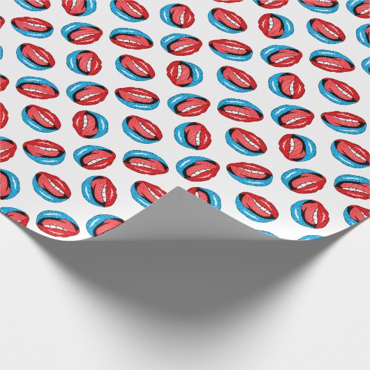 Cartoon Patch Abzeichen: Retro Pop Geschenkpapier (Ecke)