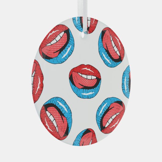 Cartoon Patch Abzeichen: Retro Pop Ornament Aus Glas (Vorderseite Rechts)